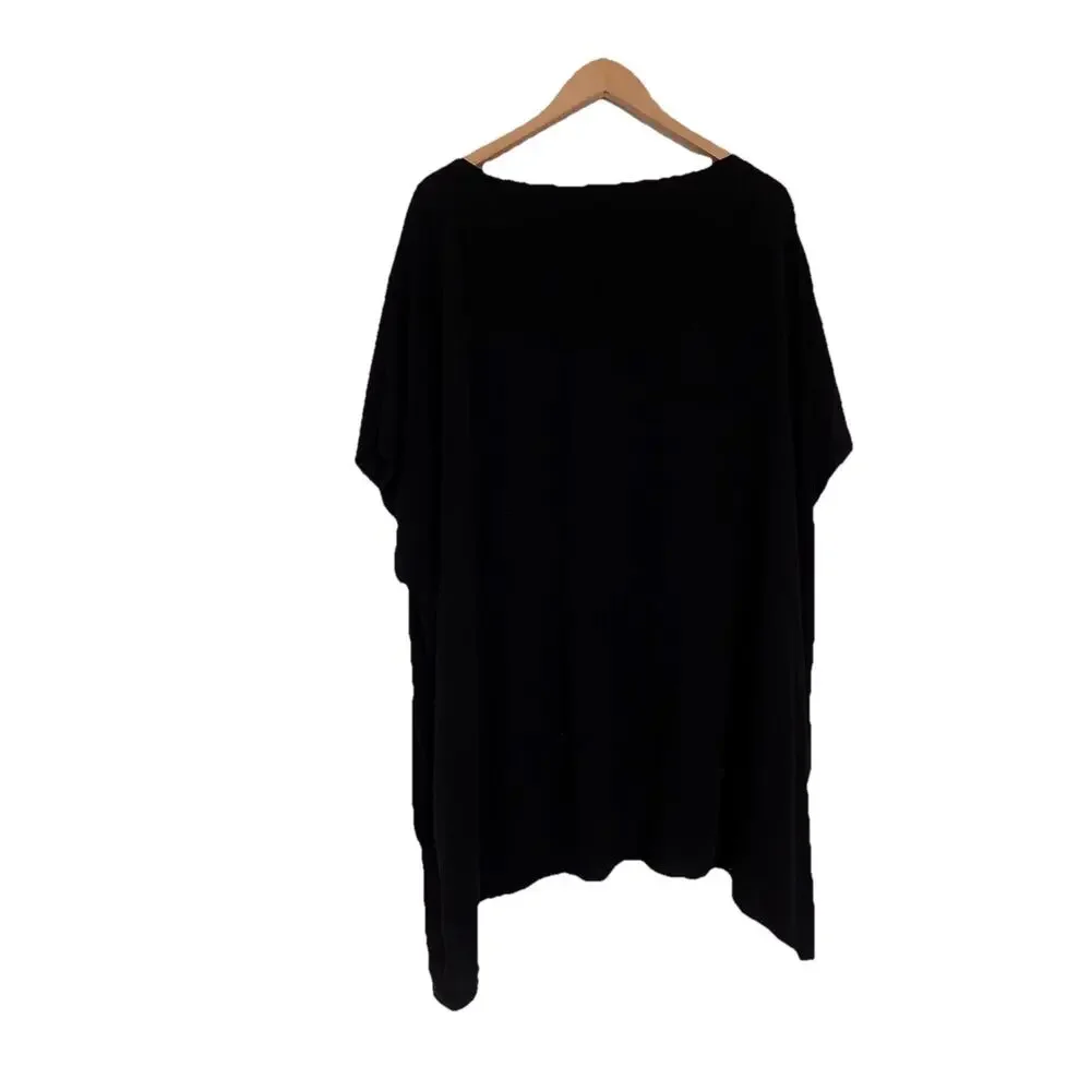 Eileen Fisher black silk tunic top size Large - Picture 3 of 5